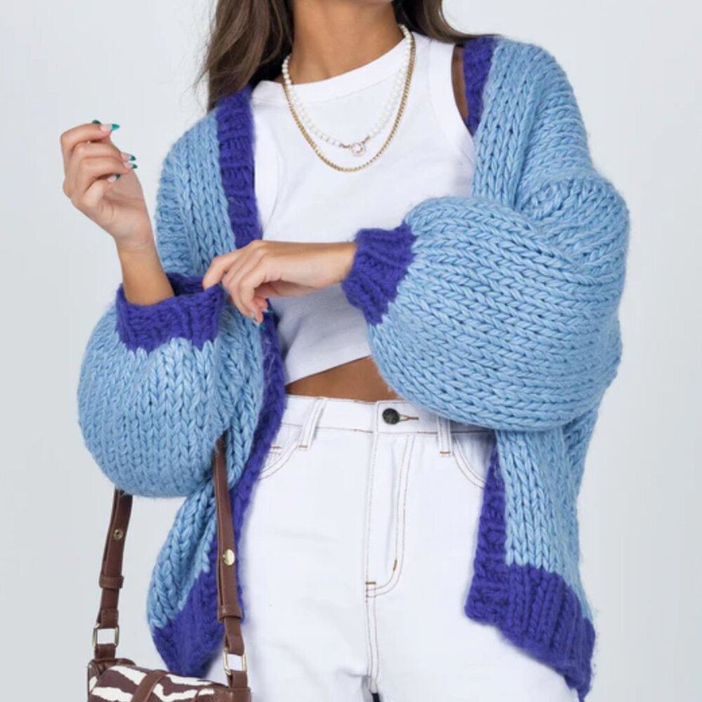 Princess Polly Lester Knit Blue Cardigan